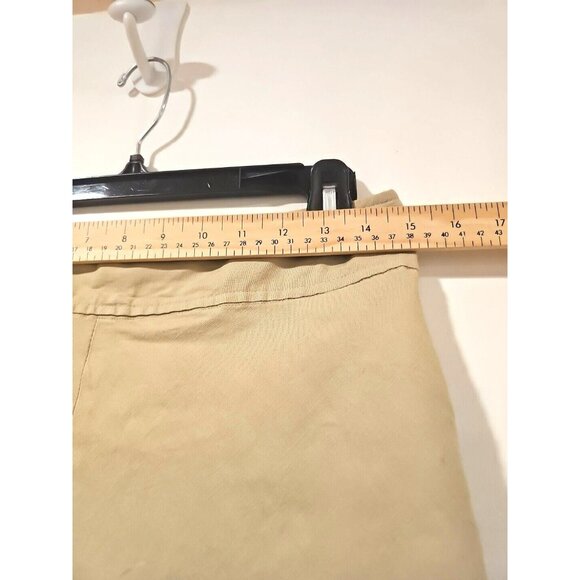 Merona 100% Linen Skirt Women's Sz 4 Khaki Lined Office Business Career - Picture 3 of 5